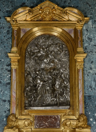 Altar de León I: Encuentro entre Atila y el papa León I Magno