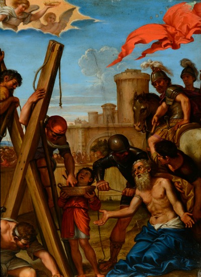 San Andrés adorando la cruz de su martirio