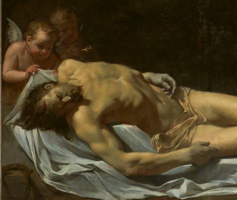 Cristo muerto llorado por dos ángeles
