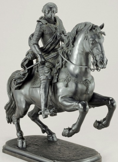 Retrato ecuestre de Carlos III con peluca corta