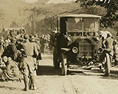 Convoy  militar y de suministros alemán que se dirige hacia la ofensiva del Isonzo