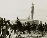 Avance británico en Palestina. Cuerpo Imperial de camellos en las afueras de Beerseba