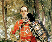 Alfonso XIII con uniforme de húsar 