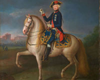 Fernando IV, rey de Nápoles, a caballo