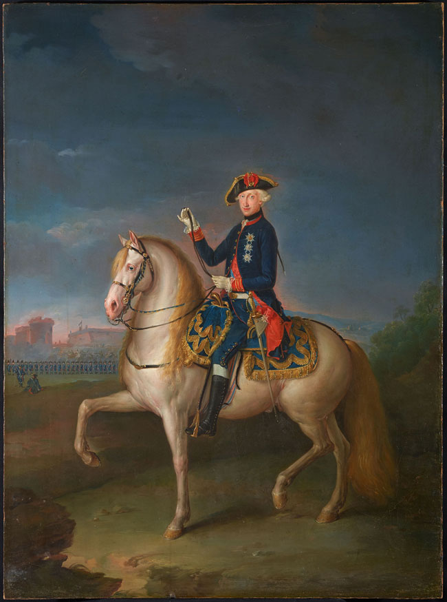 Fernando IV, rey de Nápoles, a caballo