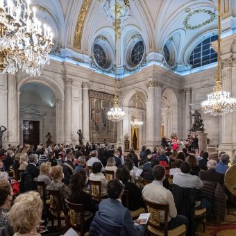 Uno de los conciertos de la Temporada de 2022 en el Salón de Columnas del Palacio Real de Madrid