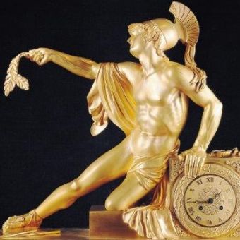 Reloj de sobremesa con representación de Aquiles. Siglo XIX. Patrimonio Nacional edit